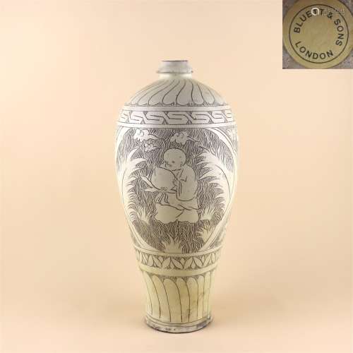 A Cizhou Kiln Figure Patterned Meiping Vase