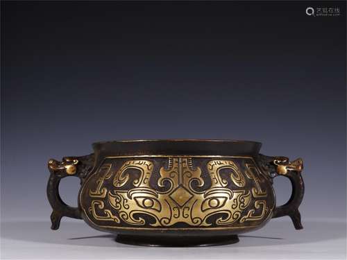 A Gilt Bronze Incense Burner