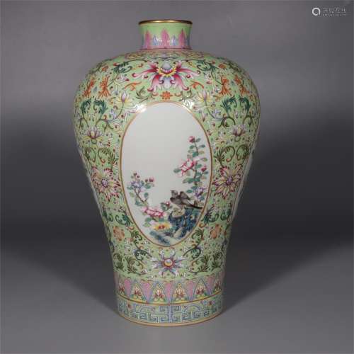 A Famille Rose Porcelain Meiping Vase