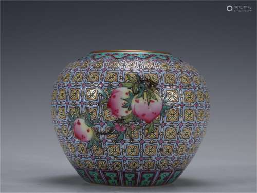A Famille Rose Porcelain Jar