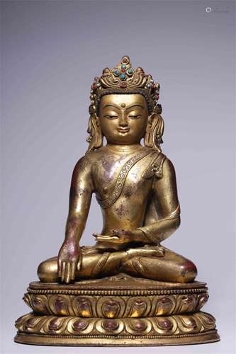 A Gilt Bronze Buddha Statue