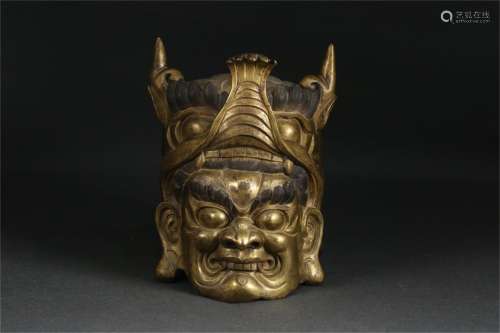 A Bronze Buddha Head Decoration