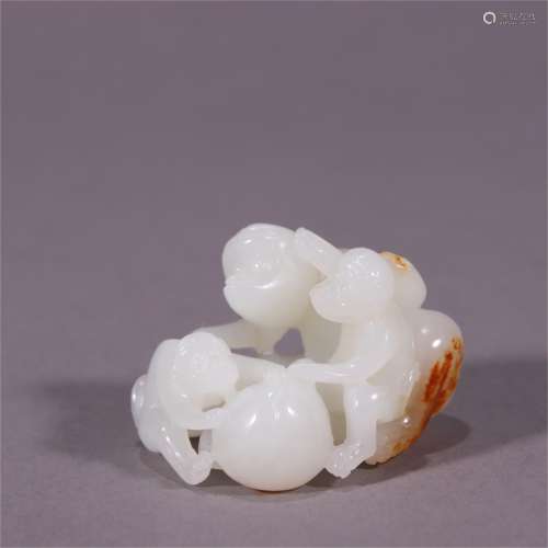 A Carved Jade Monkey Shaped Ornament