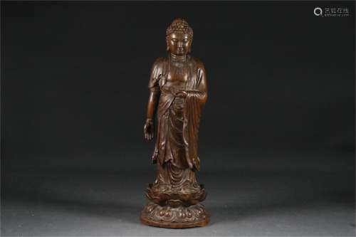 A Carved Agarwood Buddha Statue