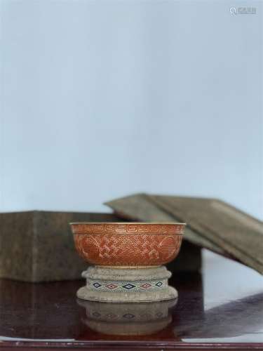 A Coral Red Glazed Porcelain Bowl