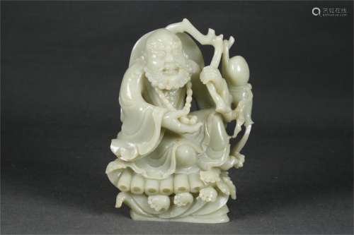 A Carved Jade Buddha Statue