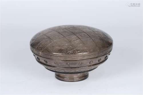 A Carved Rock Crystal Box with Lid