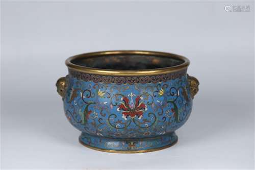 A Cloisonne Incense Burner with Flower Pattern