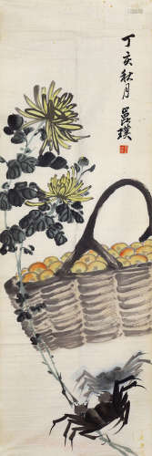 李昆璞（1906～1974） 秋实图 设色纸本