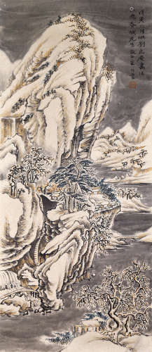 朱竹云（1898～1952） 雪景图 设色纸本