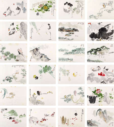 陈寿岳（b.1945） 花卉杂册 设色纸本