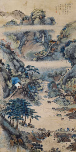 顾鹤庆（1766～？） 溪山秋景图 设色纸本