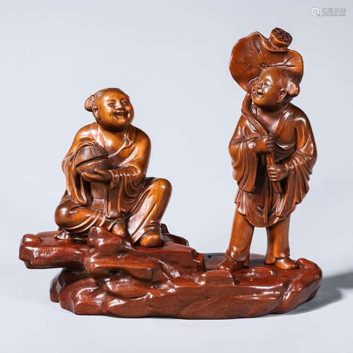 A boxwood carved figure ornament