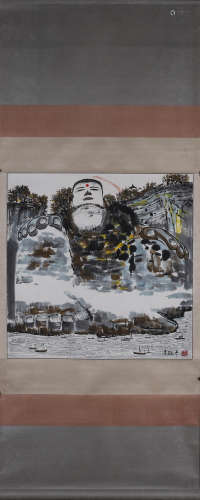A Chinese painting, Wu Guanzhong mark