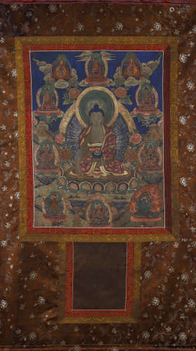 A Tibetan buddha thang-ga painting