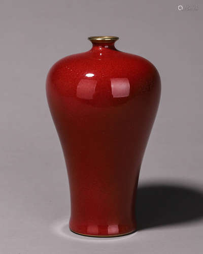 A red glazed porcelain meiping