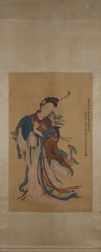 A Chinese figure painting, Huang Shanshou mark