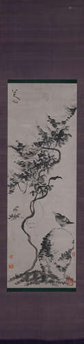 A Chinese bird-and-flower painting, Zhuda mark