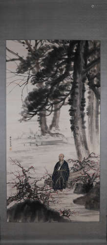 A Chinese figure painting, Fu Baoshi mark