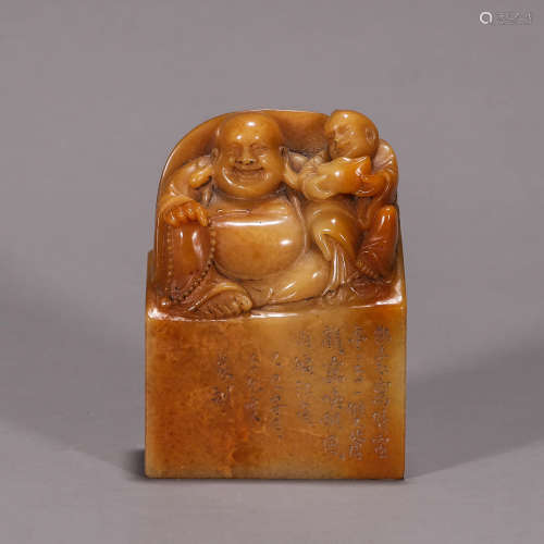 A Shoushan stone carved seal