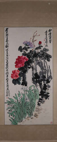 A Chinese flower-and-plant painting, Wu Changshuo mark