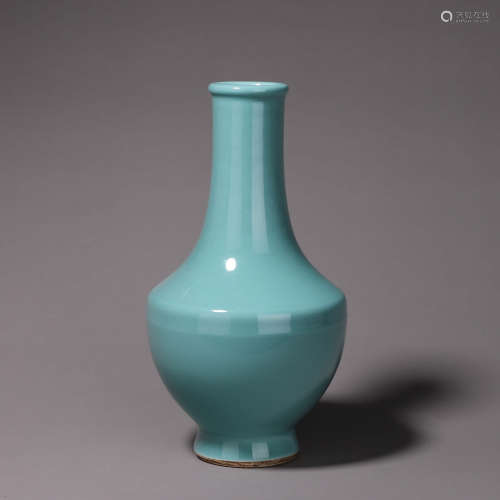 A celeste glazed porcelain vase