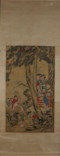 A Chinese figure painting, Lengmei mark