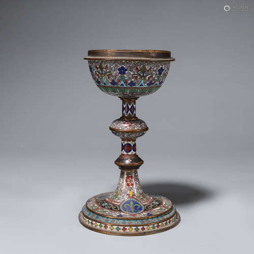 A cloisonne oil lamp