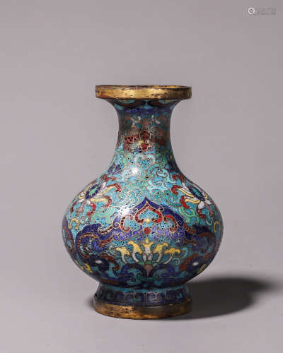 A gilding cloisonne vase