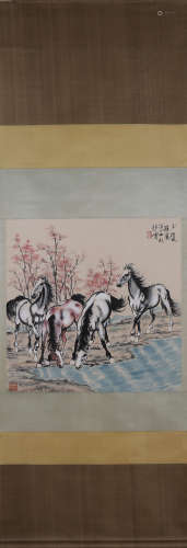 A Chinese horse painting, Xu Beihong mark
