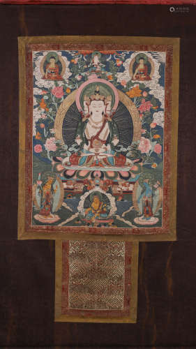 A Tibetan buddha thang-ga painting