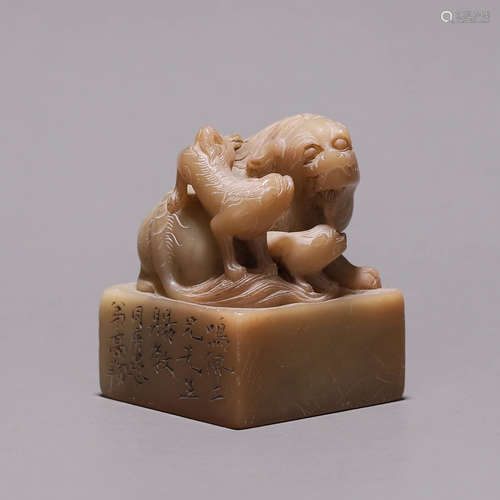 A Shoushan stone lion seal