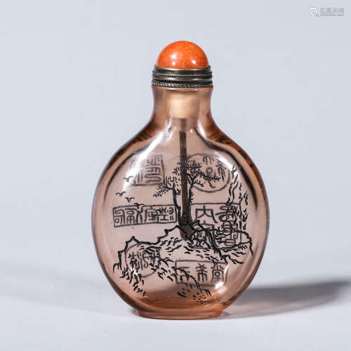 A landscape glass snuff bottle