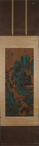 A Chinese landscape painting, Wen Zhengming mark