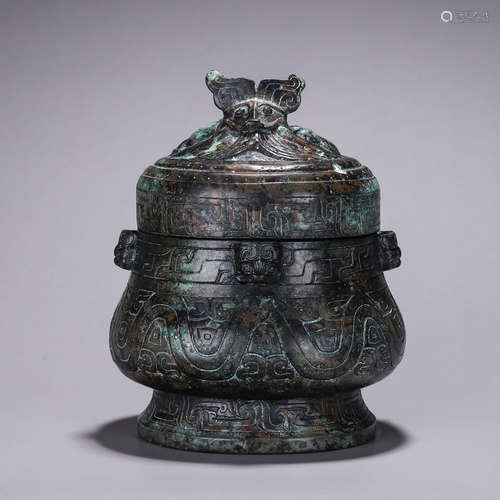 A phoenix bird bronze pot