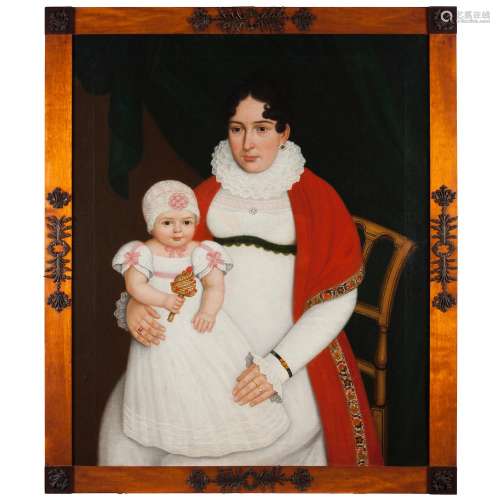 A woman and child