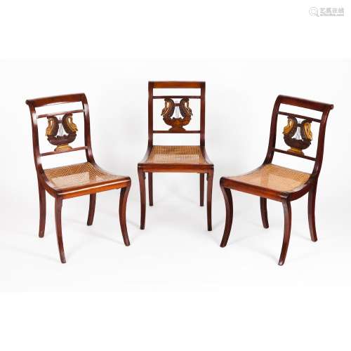 A set of three Empire chairs