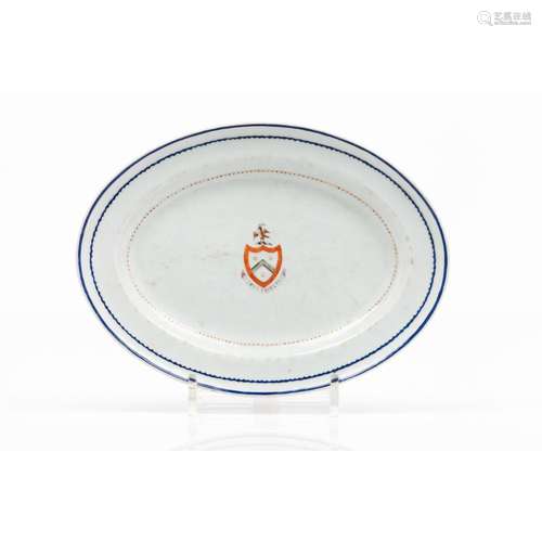 An oval serving platter