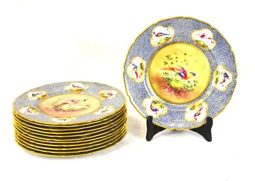 12 Pcs of Royal Doulton Handpainted Plates Signed