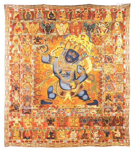 Chinese Embroidered Silk Thangka