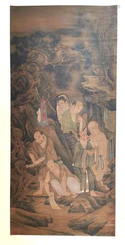 Chinese Old Painting of Figure Group