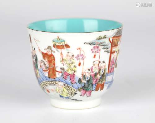Chinese Famille Rose Boys Wine Cup