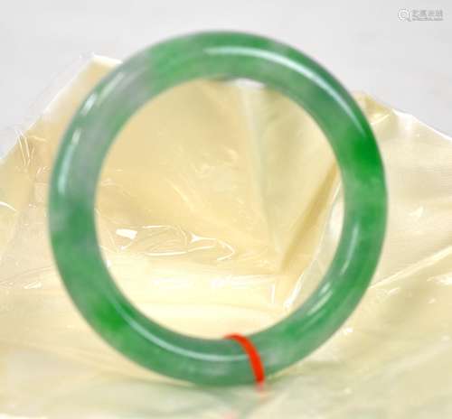 Chinese Green & Celadon Jadeite Bangle