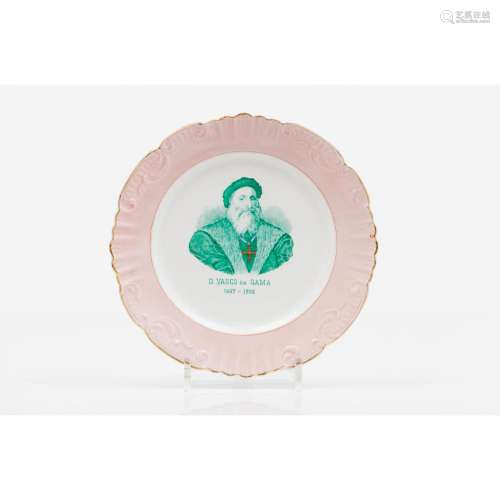 A commemorative Vasco da Gama plate, 1497-1898