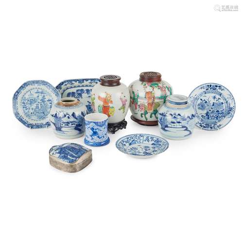 COLLECTION OF TEN PORCELAIN WARES