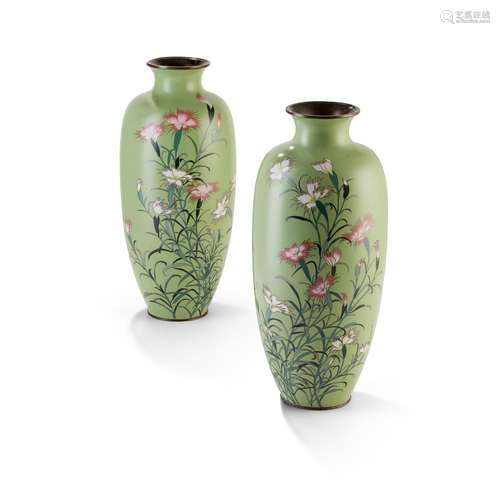 PAIR OF JAPANESE CLOISONNÃ‰ ENAMEL VASES MEIJ…