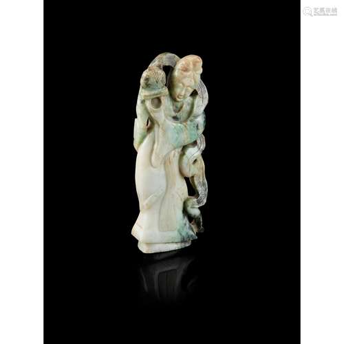 JADEITE CARVING OF A LADY 19TH-20TH CENTURY