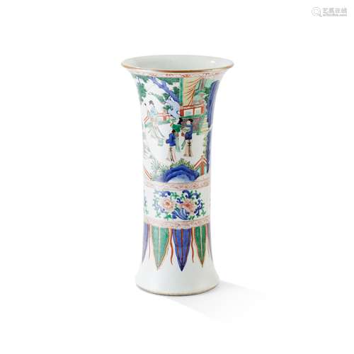 WUCAI BEAKER VASE 19TH-20TH CENTURY