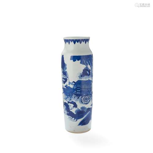 BLUE AND WHITE SLEEVE VASE