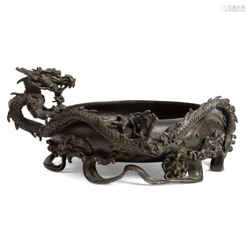 CAST BRONZE 'DRAGON' CENSER 19TH CENTURY